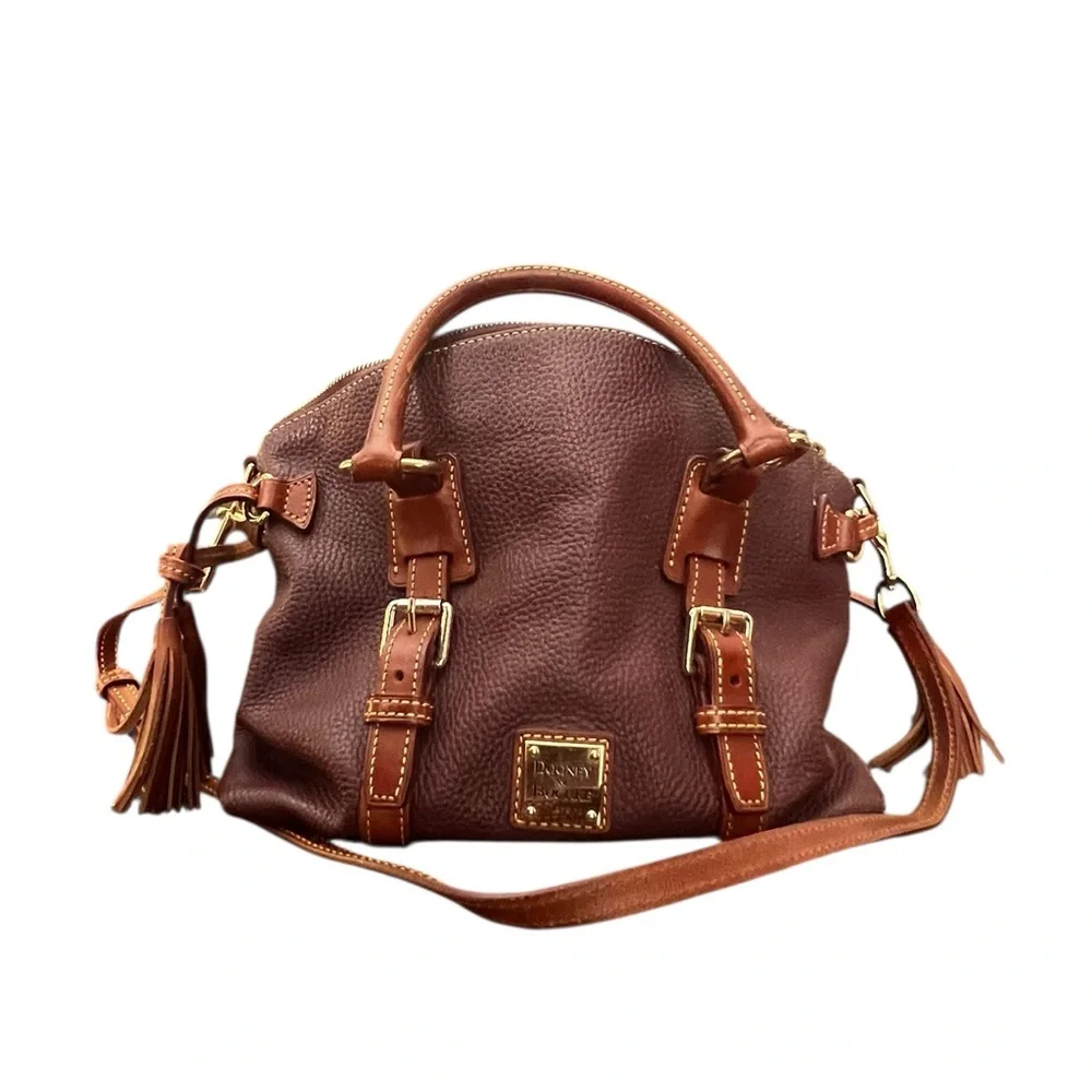 Dooney & Bourke Rich Brown Leather Satchel - Picture 4 of 11
